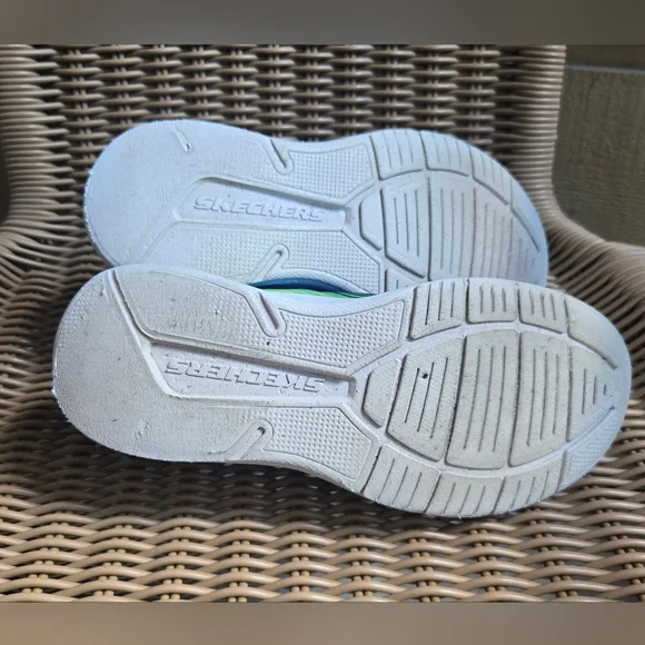 Skechers Kids Blue and Neon Green Sneakers - Picture 5 of 6